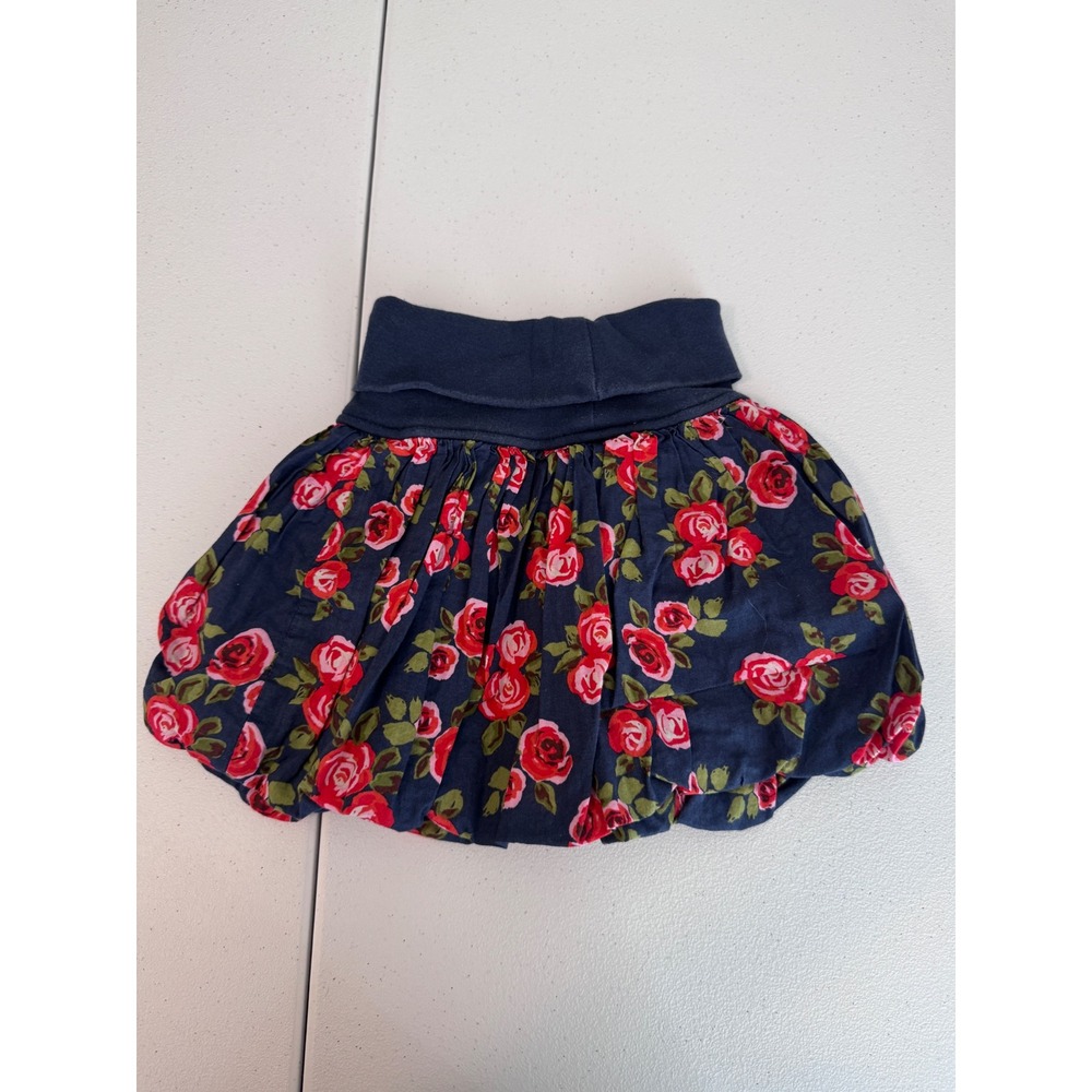 Mini‎ Boden Girls Navy Blue Red Rose Floral Bubble Skirt 1.5-2Y 18-24 Months J3